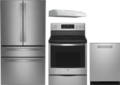 4 Piece Package Includes Refrigerator, Range, Hood And Dishwasher